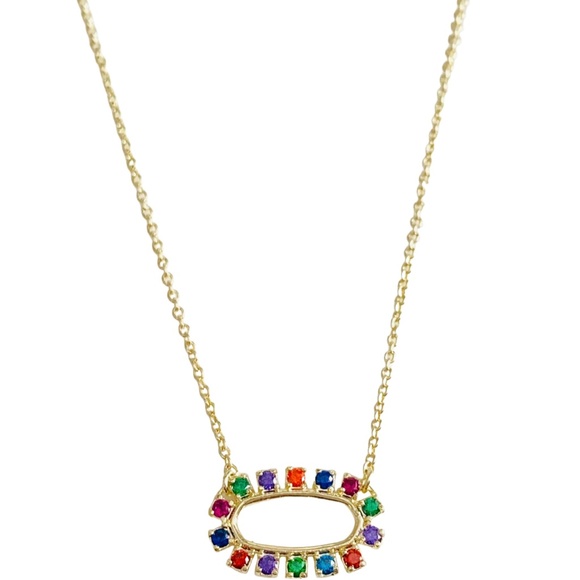NEW Kendra Scott Open Frame Multicolor Pendant Necklace - Picture 3 of 6